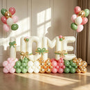 Housewarming Party Decorations, 40Inch Beige Home Balloon Banner | Ivory Sage Green Dusty Pink Metallli Gold Home — 1