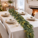 Pre-Lit Christmas Garland 6FT Decorations Real Touch Cedar Cypress Pine Greenery Artificial Green Christmas Garland with Lights for Mantle, Fireplace, Table, Stairs, Door, Indoor Outdoor Decorations — 2