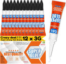 INSOIA Super Glue Gel Clear, 12 x 3g, All Purpose Non-Drip Single-Use — 1