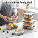 Dealusy 10 Sets 36 oz & 12 oz Glass Food Storage Containers with lids, Gray — 6