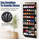 UVIAHOMI 20-30 Pairs Over the Door Shoe Organizer with Side Mesh Pockets, 10-Tier Hanging Shoe Storage for Closet, Breathable Door Shoe Rack Holds Sneakers, Boots, Heels & Daily Essentials, Black — 5