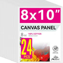 PHOENIX Painting Canvas Panels 8x10 Inch, 24 Bulk Pack - 8 Oz Triple Primed 100% Cotton Acid Free Canvases for Painting, White Blank Flat Canvas Boards for Acrylic, Oil Paints | White - Bulk Pack | 8" x 10" — 1