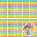 Pastel Rainbow Foil Fringe Curtain Streamers Party Backdrop Foil Fringe Backdrop Curtains Tinsel Streamers for Birthday Party Decorations | 10 Pack — 1