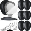 Threlaco 4 Pairs Metatarsal Pads for Women Men Leather Metatarsal Arch Support Ball of Foot Cushions Pain Relief for Metatarsalgia 1/3 Inch Thick Foot Pads(Black) 1