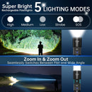 TrixHub Rechargeable Flashlights 3 Pack Super Bright High Lumens Flashlight | Black — 2
