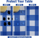 Kesfey Blue Gingham Tablecloth Picnic Party Checkered Table Cover 12 Packs | Bule and White — 4