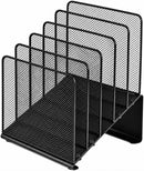 LEKETREE File Organizer for Desk, File Folder Organizer with 5-Section Vertical Rack, Suitable for Home Office Document Organization and Storage(Black) — 1