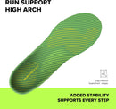 Superfeet Run Support High Arch Green v2 Shoe Inserts For Men 11.5-13 / Women 12.5-14 — 2