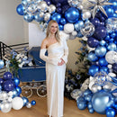 Blue Silver Balloon Garland Arch Kit for Birthday Decorations | Metallic Blue Silver — 2