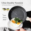 CAROTE Non Stick Frying Pan, 10 Inch Classic Granite Skillet with Glass Lid