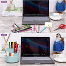Siveit Desk Pencil Pen Holder, Desk Organizers 3 Slots 360-Degree Rotating Pen Holder for Desktop Storage Stationery Supplies Organizer, Home, Office, School, Kids, Blue — 4
