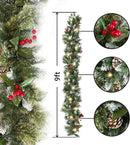 HipTree 9FT Christmas Garland with Lights for Mantel with Timer — 2