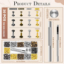 JETMORE 240 Sets Leather Rivets, Rivets for Fabric, Bags, Shoes and Crafts | 240 Pack — 6