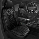 CAR PASS Piping Luxury Faux PU Leather Two Front Car Seat Covers, Waterproof Anti Slip Seat Covers Compatible with Front Seat Armrests,Universal Fit for Suvs,Vans,Trucks, Airbag Compatible(All Black) — 6