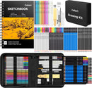 Caliart 176PCS Art Supplies Sketching Kit, 100 Sheets 3-Color Sketch Book | Black — 1