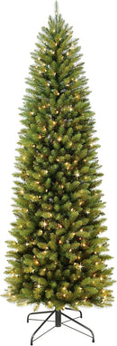 Puleo International 7.5ft Pre-Lit Fraser Fir Pencil Christmas Tree — 1