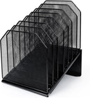 SUMMORO Inclined File Organizer for Desk, 7-Section Vertical File Holder — 1