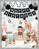 Happy Birthday Decorations, Party Decorations Banners for Men Boys | Black Sliver — 6
