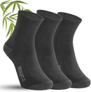BRIGHTO Bamboo Charcoal Socks - Odor Control Moisture Wicking Cushioned Arch Support - Mid Crew (3-Pack) Unisex — 1