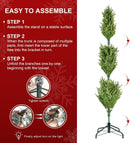Glitzhome Prelit Christmas Tree, 7.5ft Artificial Christmas Tree Radiant Slim Evergreen with 1,400 Warm White & Multi-Color Chasing and Twinkling Lights, 2376 Tips, 9 Lighting Modes, Easy Setup — 8