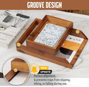 DEMIGO Desk Organizer Letter Tray Set of 2, Natural Acacia Wood Paper Tray — 4