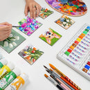 AUREUO Mini Magnetic Canvas Panel 2.5x2.5 Inch / 24 Pack - Small Square Flat Canvas Board with Magnet Back Art Gift Set Bulk Pack Tiny Thin Canvases for Painting & Craft | 2.5"x2.5", Canvas Panel — 7