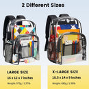 Vorspack Clear Backpack Heavy Duty PVC Transparent Backpack Extra Large Clear Backpacks with Reinforced Strap for College Workplace Security - Black | X-Large — 2