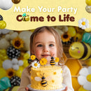 ALL-IN-1 Bee Balloons Garland Kit & Arch - Small and Large Black Yellow and White Bumble Bee Balloons for What Will It Bee Gender Reveal Party Supplies, Baby Shower Decorations, or Honey Bee Birthday | Yellow, White, Gold, Black Polka Dot — 6