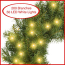 Casafield 24" Pre-Lit Fir Artificial Christmas Wreath Holiday Décor, 50 LED Lights, 200 PVC Tips for Front Door, Window, or Mantel — 2