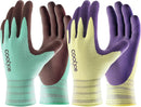 COOLJOB 2 Pairs Modal Gardening Gloves for Women, Rubber Coated, Medium
