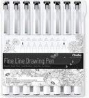 Ohuhu Fineliner Micro Drawing Pens: 8-size Tips (Ultra-fine, Fine & Brush) — 1