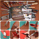 Leather Working Tooling Kit All-in-One Set Leatherworking Crafting Tools with Apron Custom Handbag Cutting Mats Stamping Engraving Punching Sewing Sanding Tools for Leather Making Repair Professional — 3