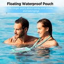 CACOE Floatable Waterproof Phone Pouch 2 Pack Up to 7.0",Black+Green photo 2