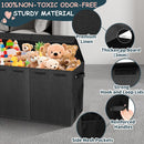 Extra Large Toy Box with Lids, Collapsible Storage Bin, 38"x16"x14",Black — 4