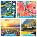 ESRICH Canvas Boards for Painting 12 Pack Art Supplies Paint Canvas 4x4, 5x5, 5x7, 8x10 Blank Large Canvases for Painting-Cotton Primed Canvas Panels for Acrylic, Oil, Gouache & Tempera. | 12 pack（4x4 5x5 5x7 8x10) — 3