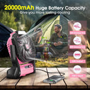 Peouix Portable Rechargeable Fan, 20000mAh Cordless Battery Powered Camping Tent Fans with LED Lantern, Operated Outdoor Ventiladores for Travel Camp Fishing Office Home Essentials — 2