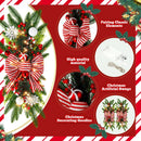 Lyrow 4 Pack Christmas Artificial Swags 24" Xmas The Cordless Prelit Stairway Swag Teardrop Trim Wreath Door Stair Garland Christmas Decoration for Outdoor Home Garden Decor(Red White,Retro Style) — 5