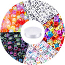 Augshy 1400pcs 5 Color Cube Alphabet Bead,Letter Beads DIY Activity Craft — 1