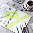 Zonon 2 Pcs 12 Inch Clear Ruler and 6 Inch Plastic Protractor Set, Yellow — 6