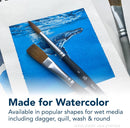 Princeton Aqua Elite Prism Brush, Synthetic Bristles, Short Handle Watercolor Paintbrush, Matte Black, Size 8, 1 Count — 6