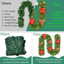 9FT Prelit Artificial Christmas Garland with Lights: Greenery Garland Decoration with 30 Warm LED Lights - Xmas Garland for Office Fireplace Mantle - Christmas's Day Indoor Outdoor Holiday (Garland3) — 6