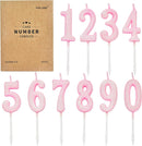 PHD CAKE 10-Pieces Pink Glitter Numeral Birthday Candles, Cake Numeral Candles Number 0-9 Glitter Cake Topper Decoration for Birthday,Wedding Anniversary,Party Celebration — 1