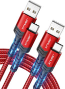 JSAUX for iPhone 18 17 Pro Charger Cable, 6.6ft/2-Pack USB to USB C-Red 1