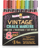 CHALKY CROWN Liquid Chalk Markers - Vintage Colors - 8 Pack, 6mm | Vintage 6mm - 8 Pack — 7