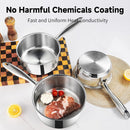SLOTTET 1Qt & 2Qt Stainless Steel Sauce Pan Set with Lid,4 Pcs Non Stick Saucepan,Small Kitchen Pots,Induction… — 2