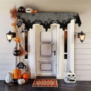 AerWo Halloween Decorations Indoor Fireplace Mantel Scarf, Black Lace Ghost Spiderweb Fireplace Cover for Halloween Mantle Decor Festive Party Supplies, 21x79 inches | Black3 — 4