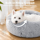 JOLLYVOGUE Small Dog Bed, Calming Soft Anti-Anxiety Donut Cat Bed, Washable Round Fluffy Cushion for Small and Medium Pets (20") — 3