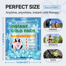 SuccorWare 10 Pack Instant Ice Packs for Injuries(4.9''x5.9'') Disposable Cold Packs for Pain Relief, Swelling, Sprains & Outdoor Activities — 3