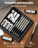 Metal Mechanical Pencil Set with Case, 6-Pack 0.7mm Medium Point | 6 Count (Pack of 1) — 6