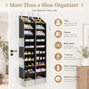Criusia Over the Door Shoe Organizer, 20-30 Pairs Heavy-Duty Hanging Shoe Storage with Large Pockets, 10-Tier Door Shoe Rack with 4 Hooks for Sneakers Sandals Heels Boots (Black) — 7